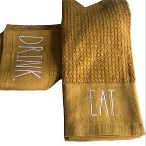Rae Dunn EAT DRINK kitchen towels